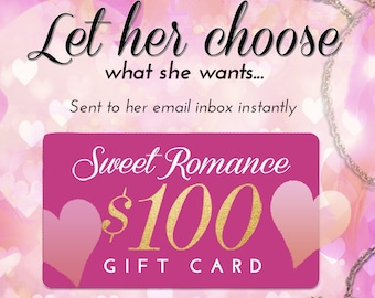 Jewelry Gift Card, Last Minute Gift, Mothers Day Gift, Gift for Her, Printable Gift Card, E-gift Card Digital Download, Sweet Romance