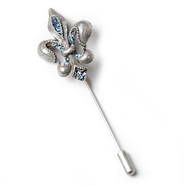 Steekspeld Fleur de Lis: Franse reversspeld kristal, sieraden van Parijs