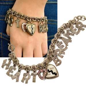 Pulseira com pingentes Heart Breaker: Joia com estampa de Dia dos Namorados do Oeste