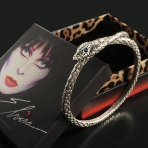 Elvira's Snake Bangle, Mistress of the Dark Bracelet, Serpent Bracelet, Snake Bangle, Gothic Bracelet, Halloween Jewelry EL_BR109