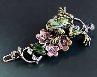 カエルのヘアクリップ 2個セット ヘアクリップ ミニブリングス カエル