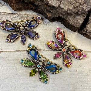 Rainbow Butterfly Pins, Vintage Butterfly Pins, Firefly pins, Butterfly gift, Summer Jewelry, Insect Brooch, Butterfly Jewelry  P237