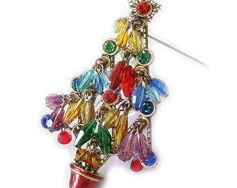 Christmas Tree Pin, Christmas Brooch, Christmas Jewelry, Christmas Pins, Holiday Brooch, Holiday Jewelry, Tree Pin, Xmas Tree P188