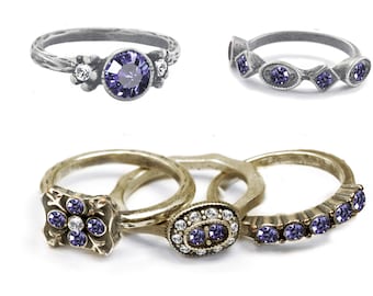 Tanzanite Ring, Stackable Birthstone ring, December Birthstone ring, Vintage Ring, Boho Ring, Antique rings, Stacking rings, Sweet Romance