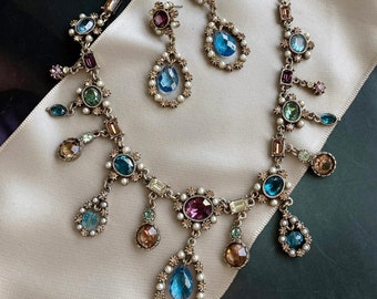 French Regency royal tourmaline crystal jewel necklace N531