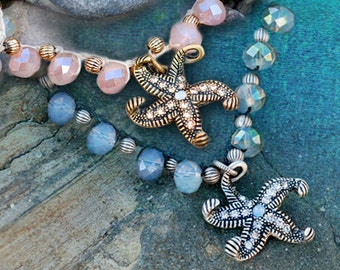 Starfish Necklace, Beach Wedding, Beach Necklace, Starfish Pendant, Starfish Jewelry, Bridesmaid Necklace, Nautical Necklace, Beach N1364
