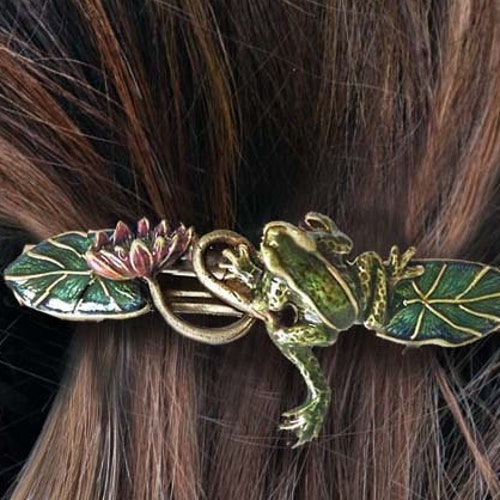 Frog Barrette Frog Hair Clip Frog Jewelry Frog Gift Animal Etsy
