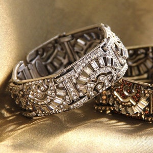 Art Deco Bracelet, Great Gatsby, Flapper Bracelet, Roaring Twenties, 1930s Bracelet, Art Deco Jewelry, 1920s Wedding, Bridal, Bride BR112