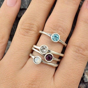 Birthstone Ring, Delicate Ring, Stackable Birthstone Ring, Solitaire Ring, Crystal Ring, Minimalist Ring, Antique Ring, Boho Ring R601