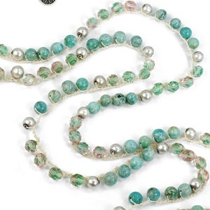 Boho Gemstone Beaded Necklace: 40&quot; Layered Aventurine, Agate & Crystal