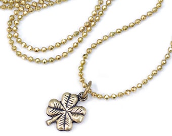Four Leaf Clover Necklace: Lucky St. Patrick's Day Shamrock