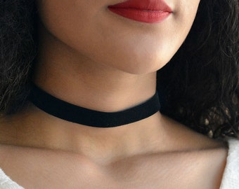 Plain Black Choker Necklace, Velvet Choker, Simple Choker, 90s Choker Necklace, Goth Choker, Grunge Choker, Boho Choker N1482