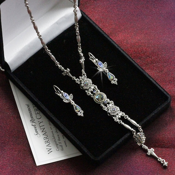 Silber Y Halskette, Halskette und Ohrringe Set, SchmuckSet, Silber Schmuck, Y Halskette, Geschenk für Sie, Silber Halskette SR_N1445-E1320-SIL