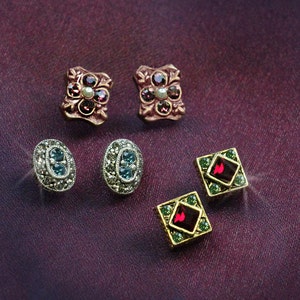 Stud Earring Set, Stud Earrings, Tiny Stud Earrings, Set of 3 Earrings, Small Earrings, Earring Set, Jewel Earrings, Post Earrings E636