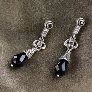 Art Deco Earrings, Black Crystal Earrings, Jet Earrings, Art Deco Jewelry, Deco Earrings, Vintage Earrings, Gatsby Earrings E1223