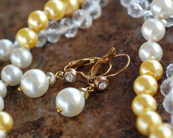 60" Pearl Necklace and Earring Set N1049-SET