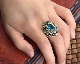 Gemstone Ring Amazonite Ring Natural Gemstone Ring Blue | Etsy