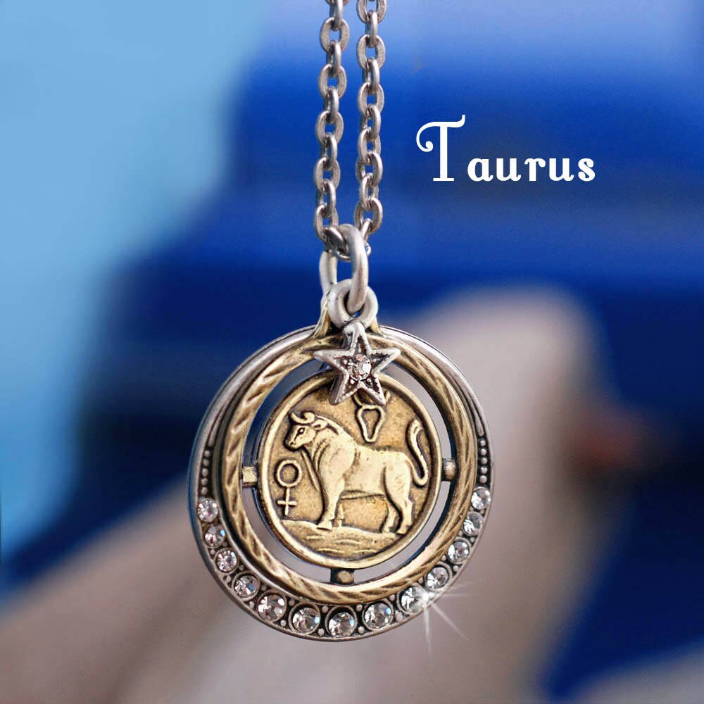 Taurus Necklace Taurus Jewelry Zodiac Jewelry Taurus Etsy