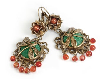 Dragonfly Earrings, Dragonfly Jewelry, Fly Earrings, Bug Jewelry, Bug Earrings, Insect Earrings, Insect Jewelry, Dangle Earrings  E217