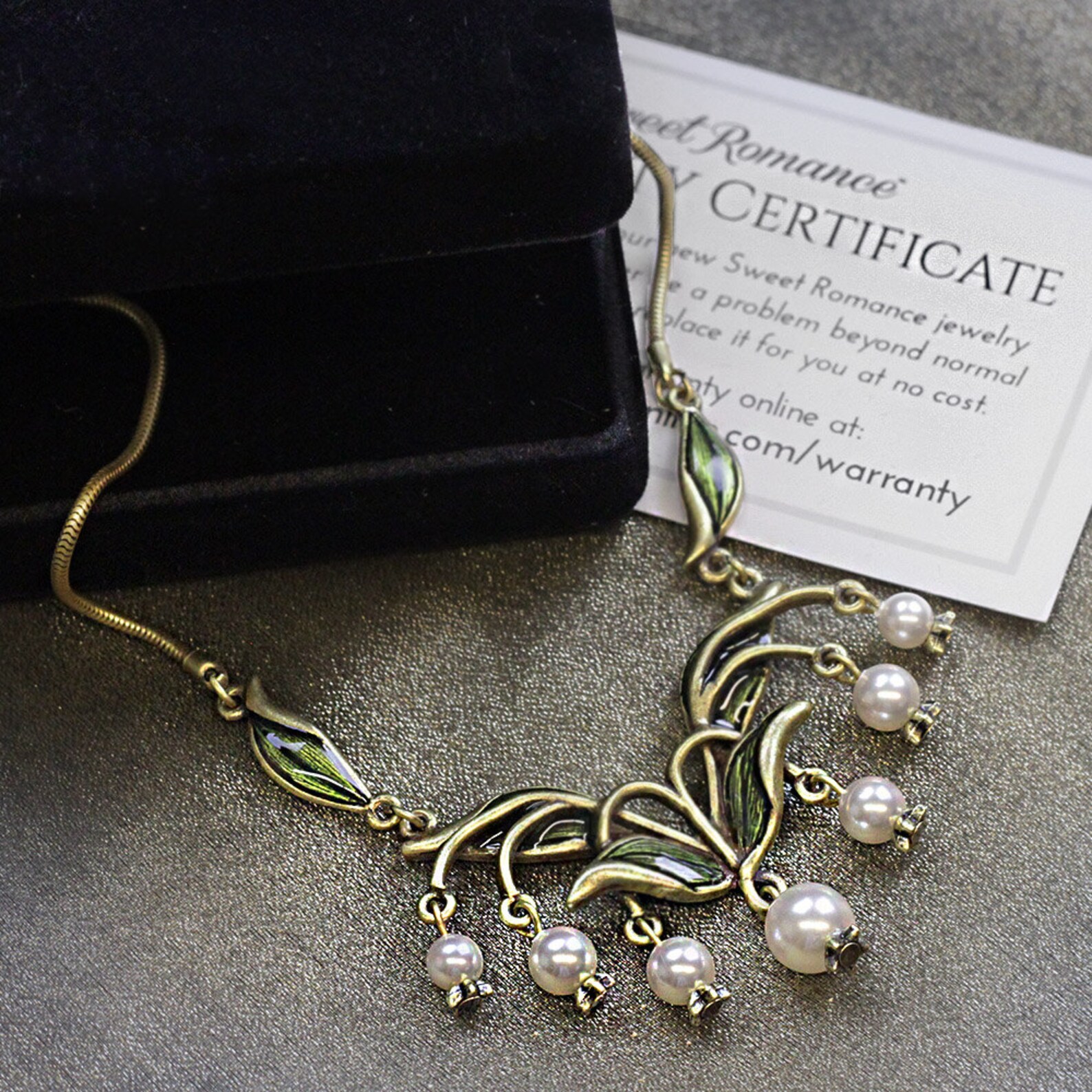 Lily of the Valley Necklace, Flower Necklace, Gift for Her, Art Nouveau