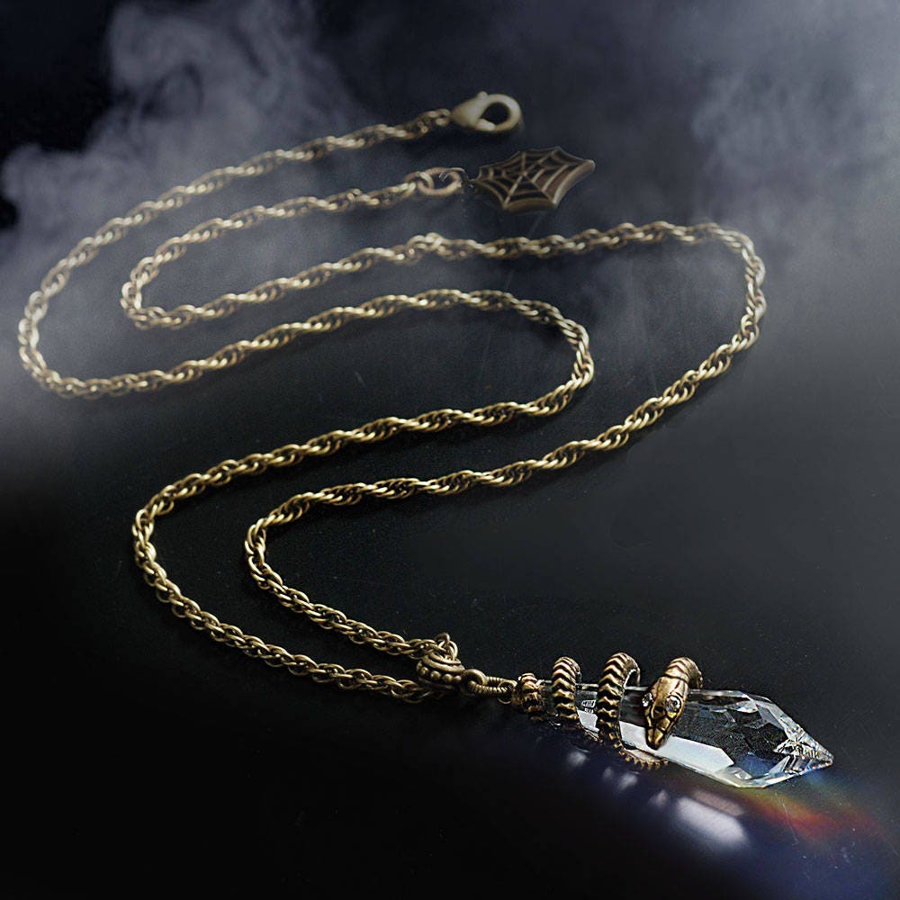 Elvira's Mystical Crystal Snake Necklace Mistress of the - Etsy