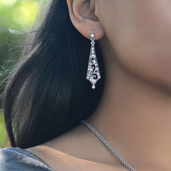 Art Deco Earrings Bridal Earrings Wedding Earrings Crystal | Etsy