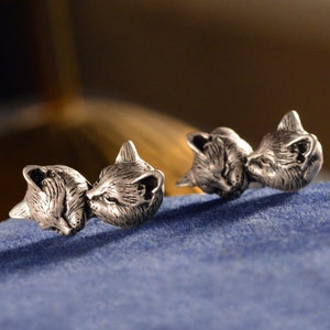 Katzen Ohrstecker, Kätzchen Ohrringe, Katze Schmuck, Kätzchen Schmuck, Katzen Liebhaber Geschenk, Katzen Schmuck, Katzen Ohrringe, Tiere E1344