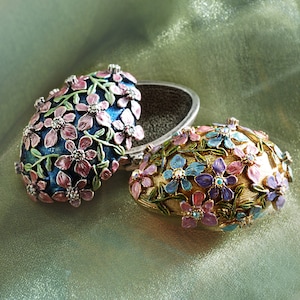 Jeweled Easter Egg Box: Handmade Floral Ornament, Ring Box