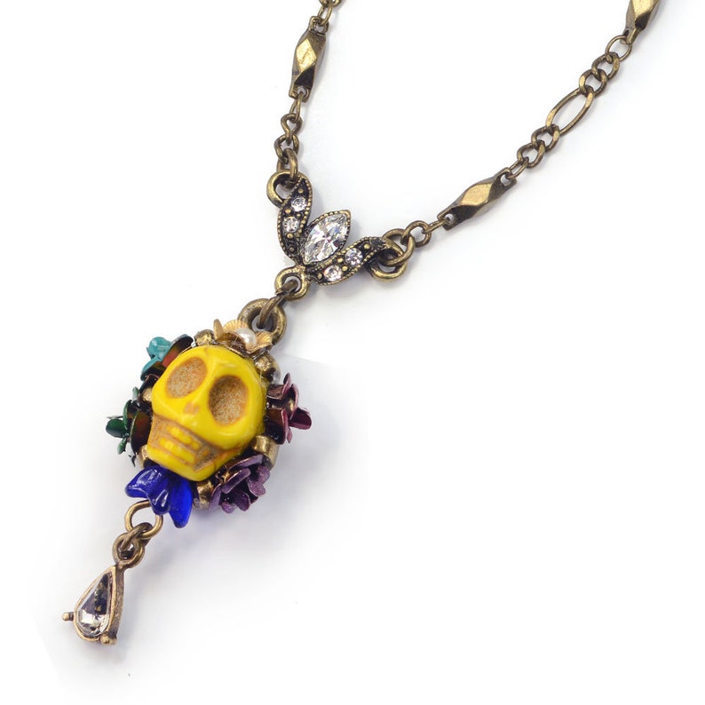 Sugar Skull Necklace Mexican Jewelry Day of the Dead Etsy