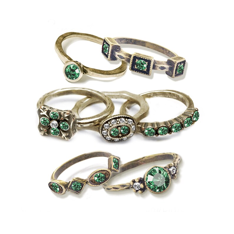 Emerald Stacking Rings Stackable Rings Emerald May Etsy