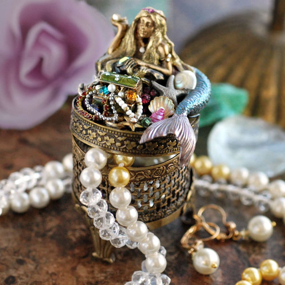 Mermaid Jewelry Mermaid Box Mermaid Gift Keepsake Box Ocean