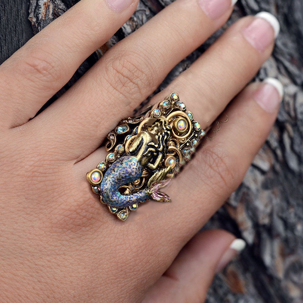 Mermaid Ring Mermaid Costume Mermaid Jewelry Beach Ring | Etsy