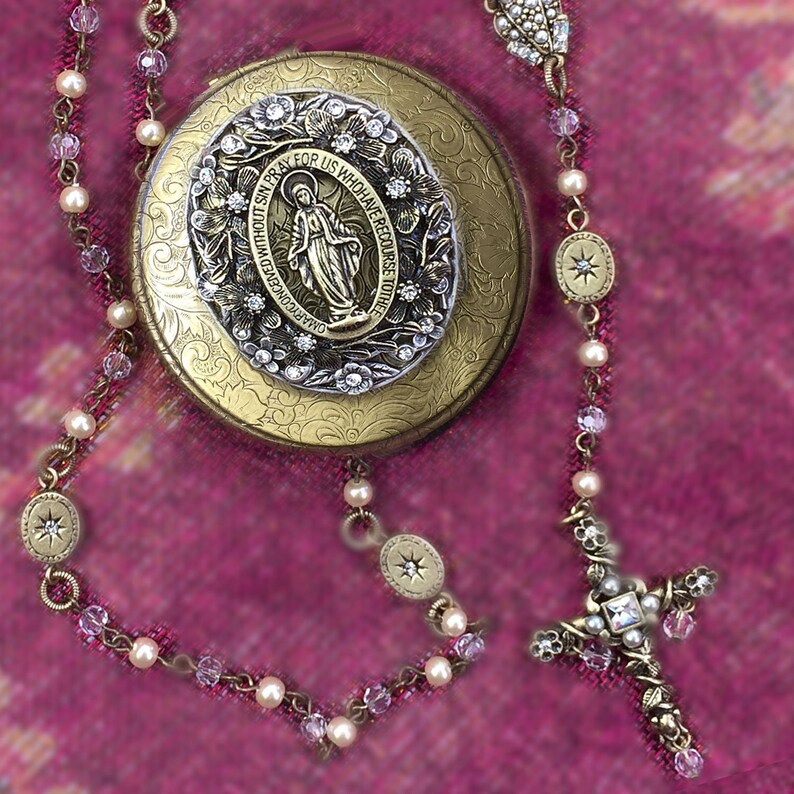 Vintage Rosary Box Rosary Box Rosary Keepsake Pearl Rosary Etsy