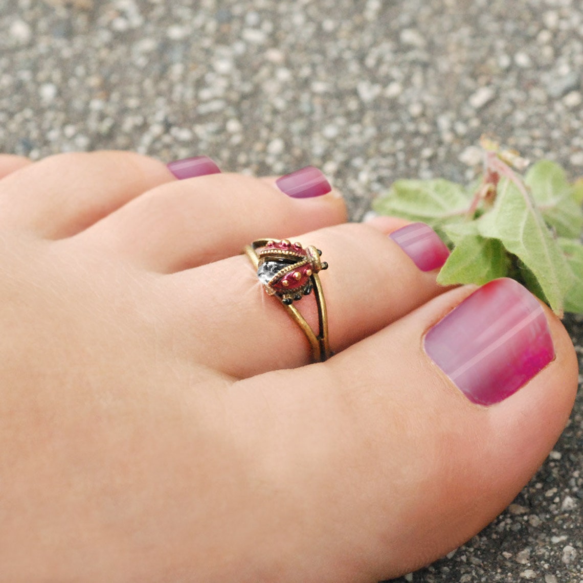Ladybug Toe Ring Ladybug Ring Toe Jewelry Foot Jewelry Etsy