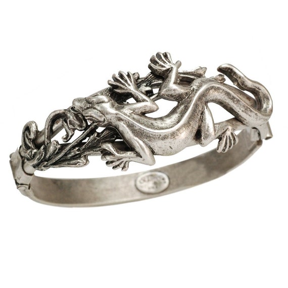 Detailed Vintage Southwest Sterling Silver Lizard Bracelet Cuff Detailed Vintage Southwest Sterling Silver Lizard Bracelet Cuff
