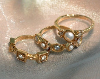 Vintage rings, Boho rings, Boho ring, Antique rings, Stacking ring set, Stacking rings, Stackable rings, Stack ring, Gift for her R562-E
