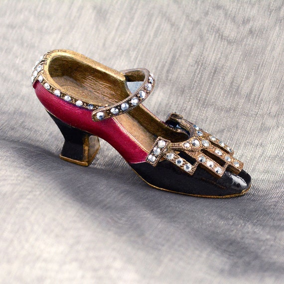 Figura de zapato Art Deco Zapatilla marcasita de esmalte | Etsy México