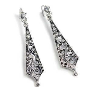 Art Deco Crystal Drop Earrings: 1920s Bridal Jewelry