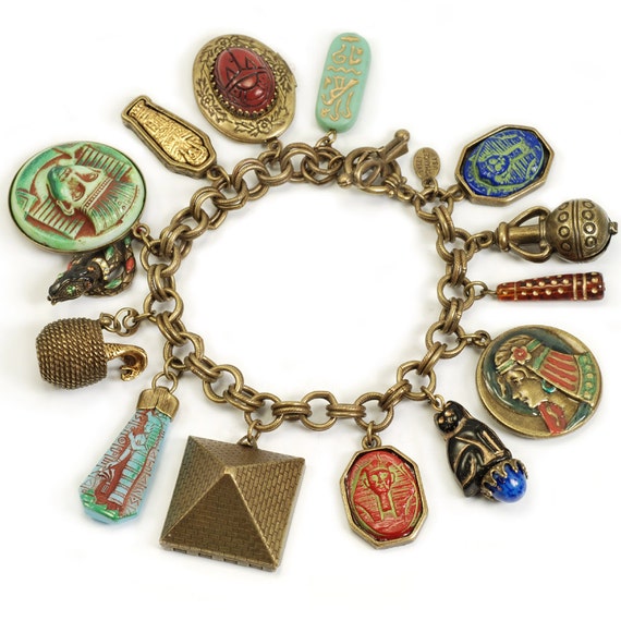 Egyptian Charm Bracelet, Egyptian Jewelry, Egypti… - image 4