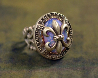 Fleur de lis Ring, French Ring, French Jewelry, New Orleans Jewelry, French Quarter Jewelry, Vintage French Ring, Silver Ring R532