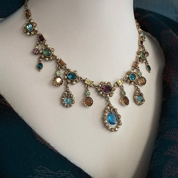 Cross Necklace and Earring Set Antique Finish with Blue Crystals Cross Necklace and Earring Set Antique Finish with Blue Crystals