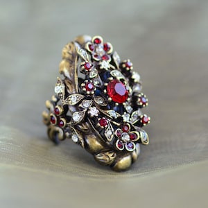 Garnet Ring, Wedding Ring, Victorian Ring, Garnet Jewelry, Red Ring, Victorian Jewelry, Garnet, Statement Ring, Antique Ring R338