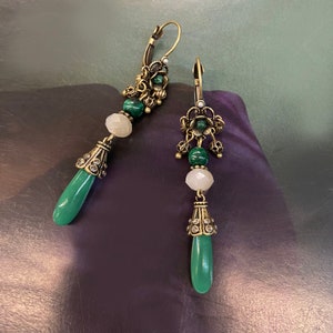 Jade Earrings Vintage Jadeite Earrings Boho Earrings | Etsy