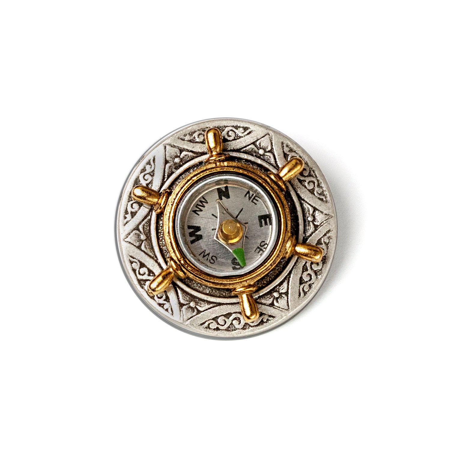 Compass Pin Miniature Compass Compass Jewelry Ship Wheel