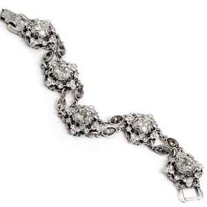 Vintage Swarovski Crystal Link Bracelet: Retro Emerald Green Rhinestone