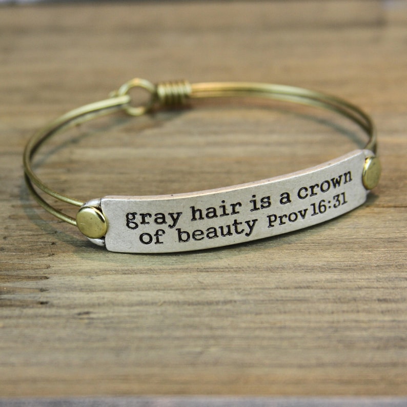 Bible Verse Bracelet Gray Hair is a Crown of Beauty Prov Etsy