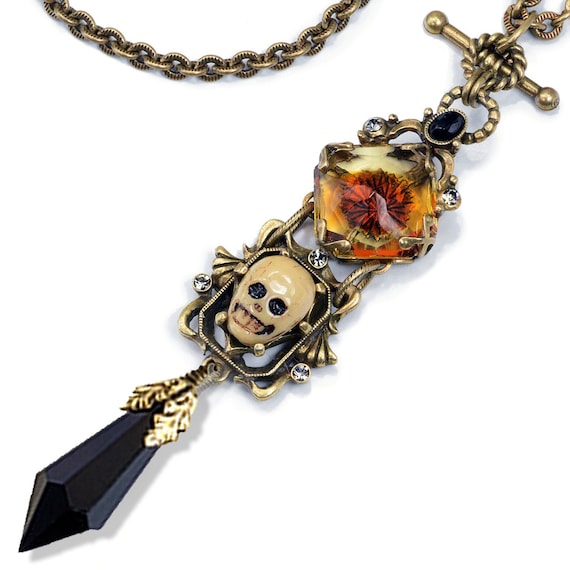 Collana con ciondolo a forma di teschio, in argento Sterling