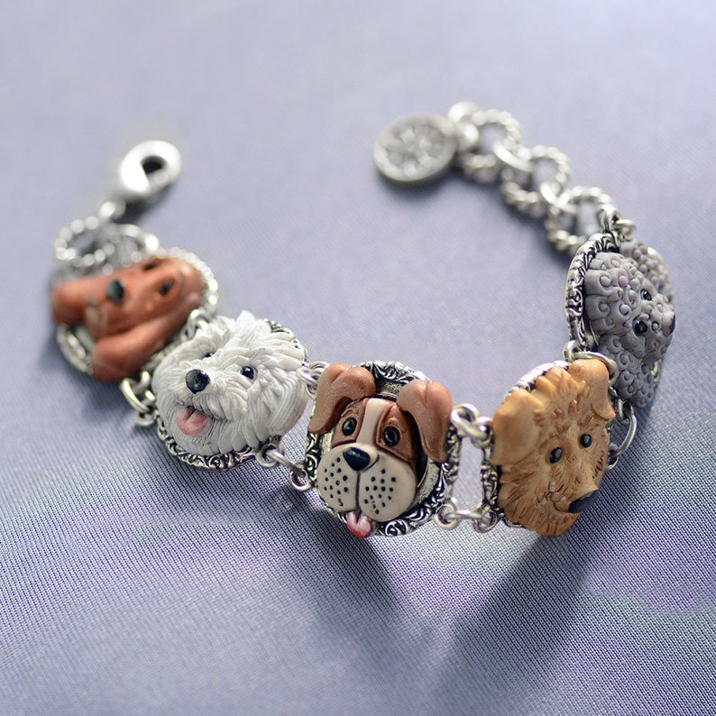 Dog Faces Bracelet Dog Jewelry Gift for Dog Lover Puppy Etsy