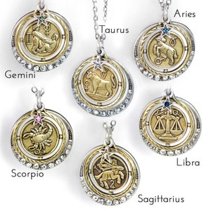 Zodiac Necklace, Astrology Necklace, Zodiac Jewelry, Astrology Jewelry, Horoscope Jewelry, Birthday Gift, Birthstone Necklace, Star N1244 image 4