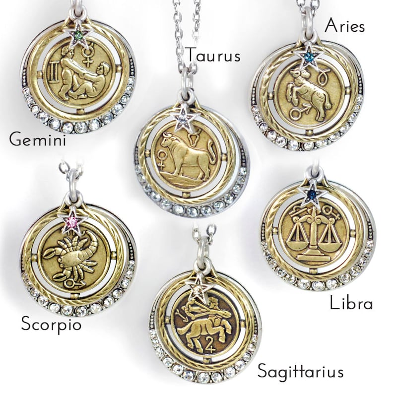 Zodiac Necklace, Astrology Necklace, Zodiac Jewelry, Astrology Jewelry, Horoscope Jewelry, Birthday Gift, Birthstone Necklace, Star N1244 image 4